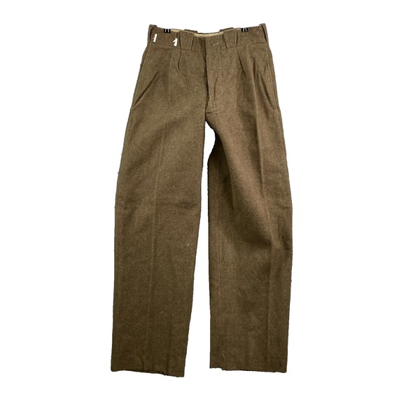 The Unbranded Brand Other - Vintage 1948 Belgian Military Field Pants Mens 27x28.5* Brown Wool Army Tactical